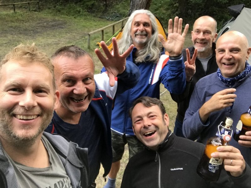 Having a drink with our European friends
